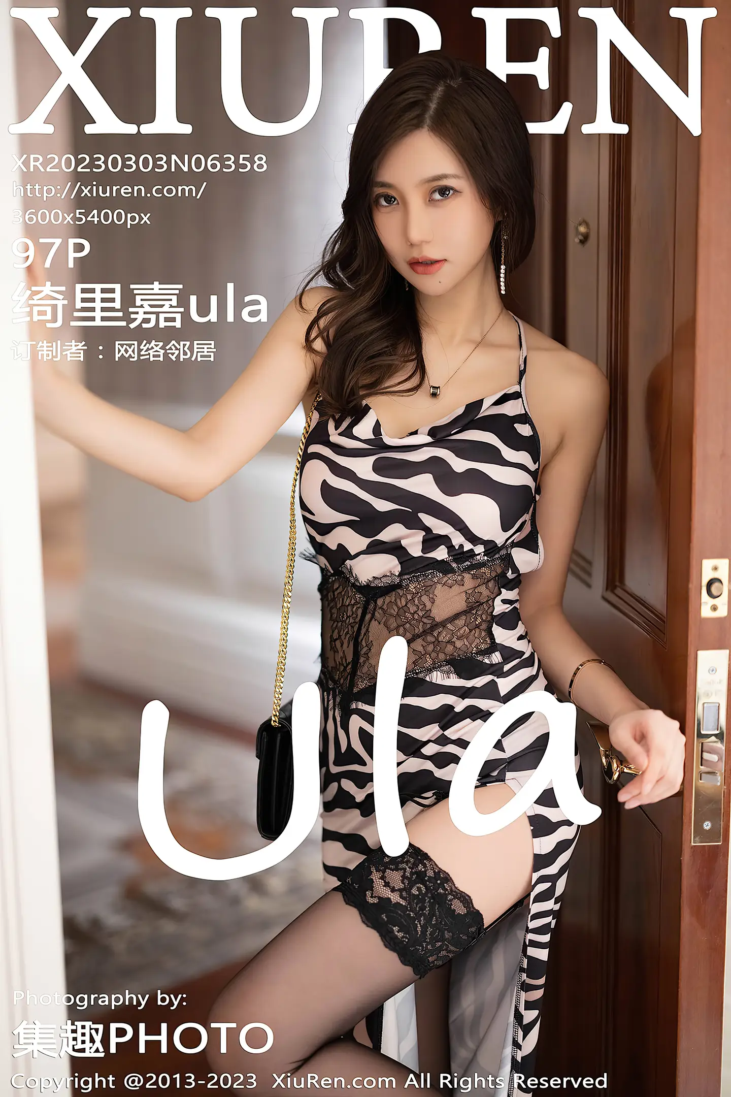 [XiuRen秀人网]2023.03.03 VOL.6358 绮里嘉ula 吊带透视情趣连衣裙加黑丝美腿性感私房写真集-秀人网官方网站